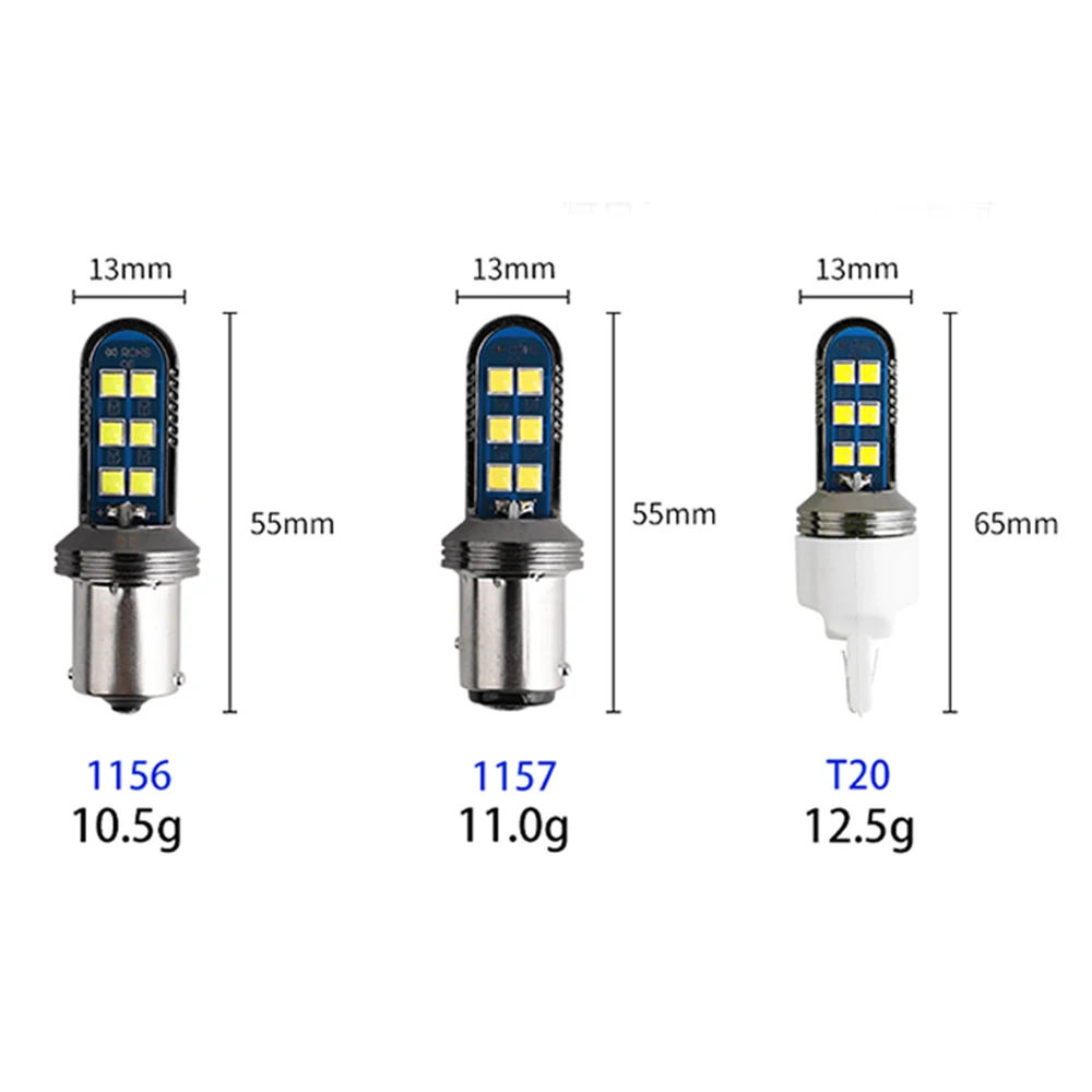 1pcs 1156 1157 T20 T25 12SMD 3030 LED Car Truck motorcycle Turn Signals Brake Light 8-80V steady flash/strobe