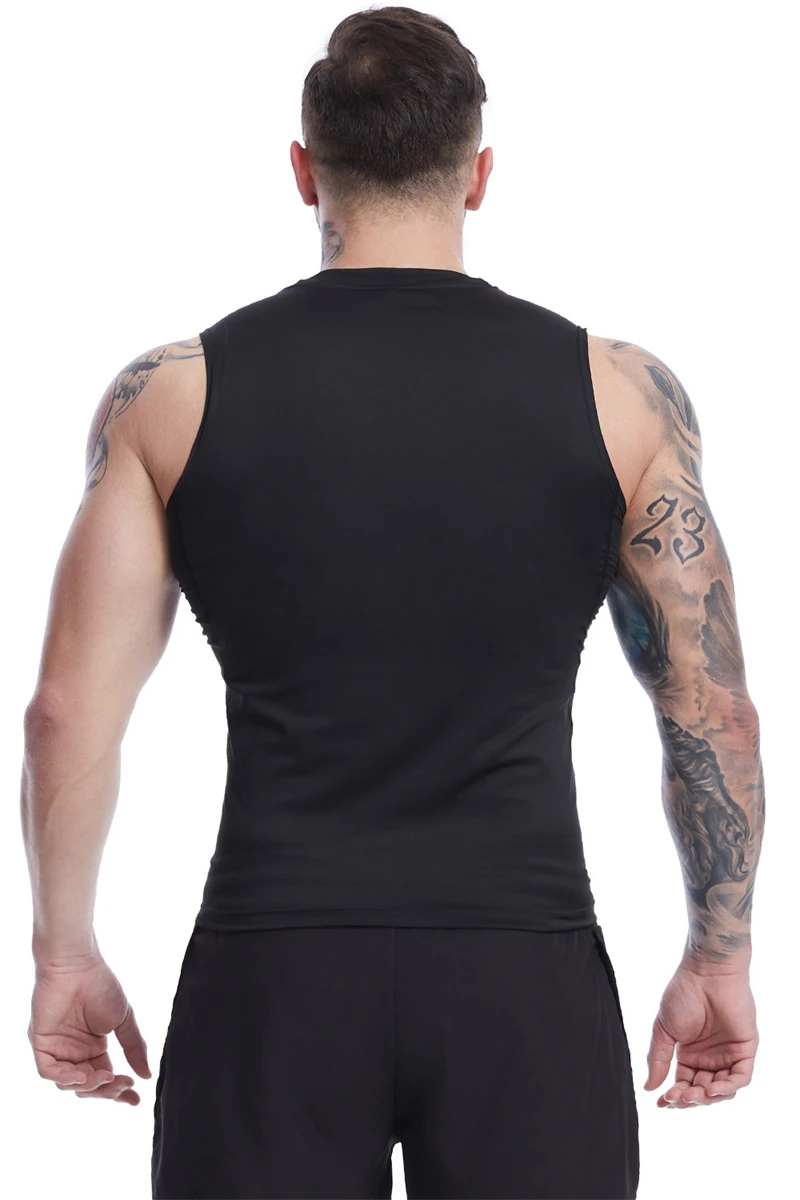 Ärmelloses Kompressionsshirt mit Totenkopf-Flügel-Print für Herren, sportliche, schnell trocknende Tanktops, Fitness-Workout-Lauf-Baselayers, Unterhemden – Detail 29
