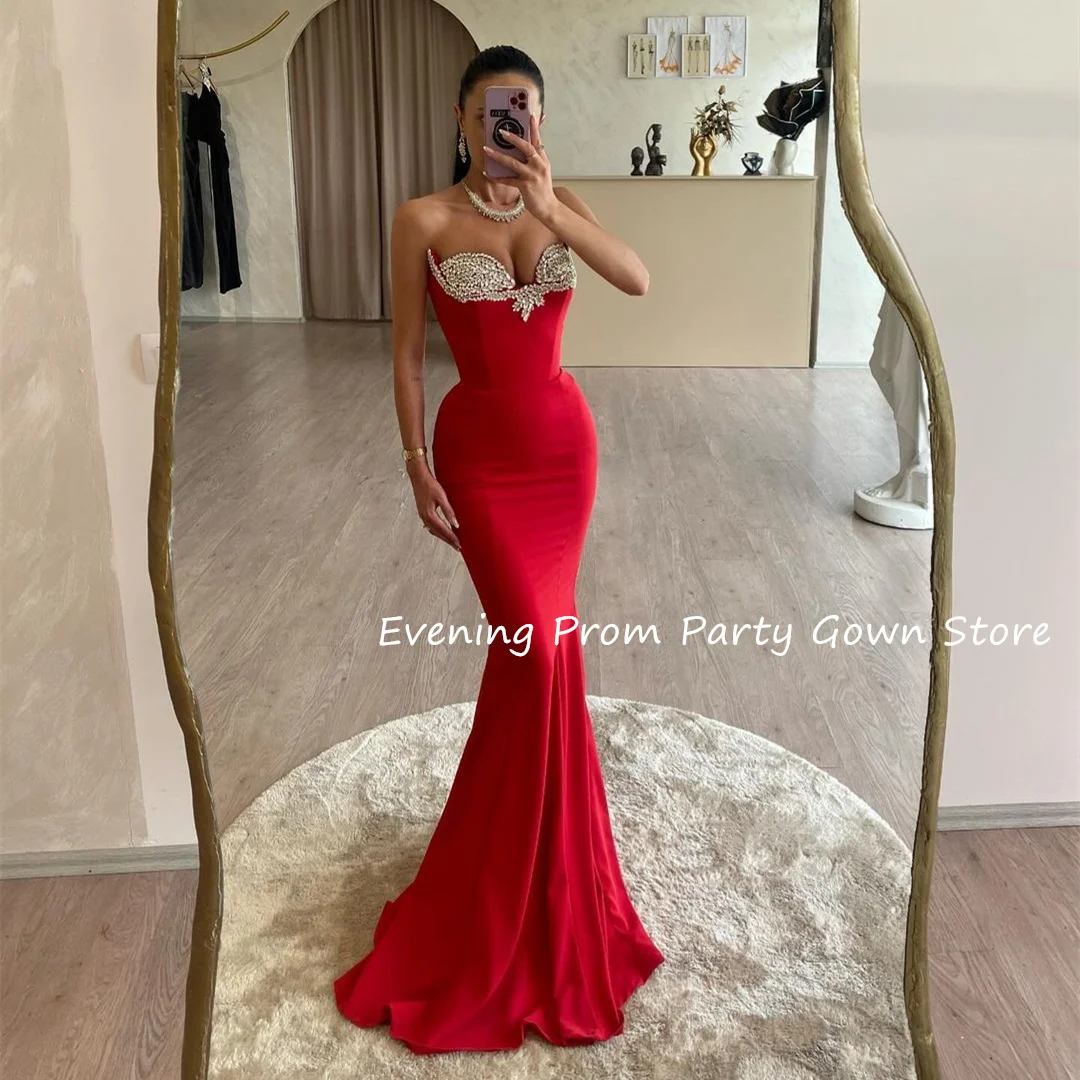 

Slim Fit Mermaid Evening Dresses for Women Fascinating Red Prom Dress vestidos de fiestas elegantes mujer فساتين حفلة موسيقية