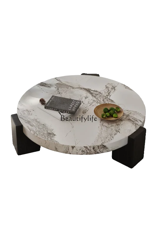 yj32 Italian light luxury minimalist marble living room size round designer coffee table combination