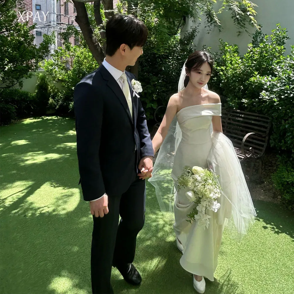 

XPAY One-Shoulder Reception Wedding Dress Korea Wedding Dress Photo Shoot Floor-Length Customized Formal Mariage Elegant 2025