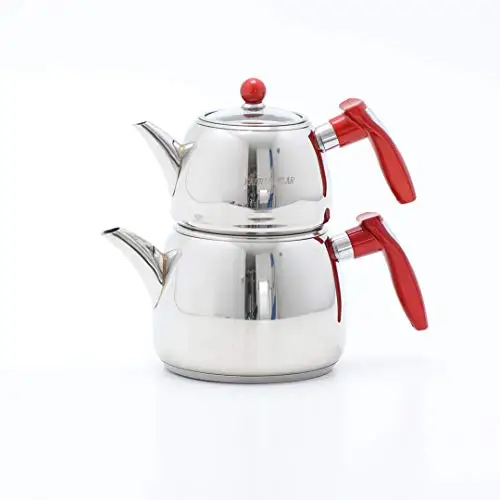 18/10 Stainless Steel Double Tea pot Samovar English Tea Pot set (SWAN)