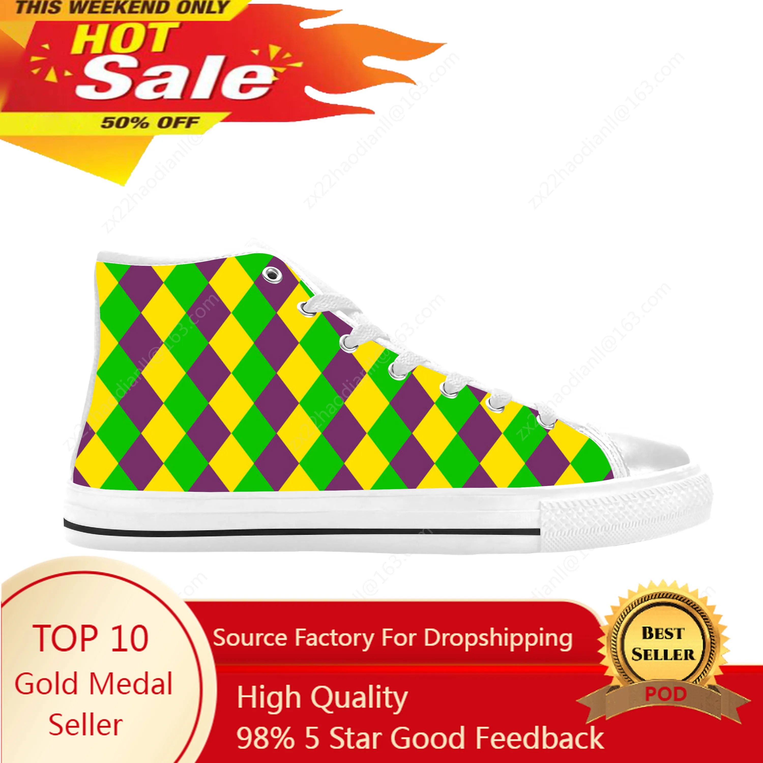 

Mardi Gras Carnival Mask Feathers Beads Pattern Casual Cloth Shoes High Top Comfortable Breathable 3D Print Men Women Sneakers