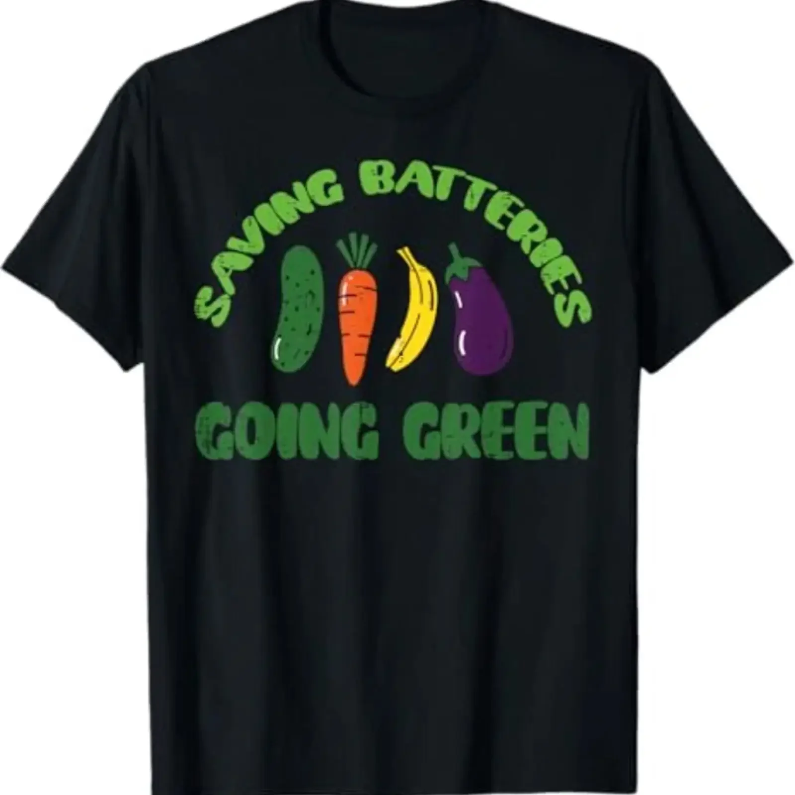Saving Batteries Going Green Funny Inappropriate Humor Women T Shirt vintage Washed fashion streetwear Stylish designer clothes
