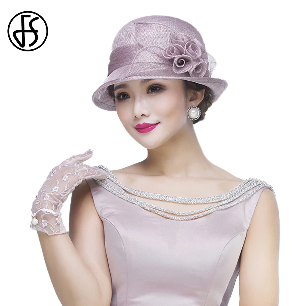 FS 2024 Letnie kapelusze ślubne dla kobiet Elegancka kościelna czapka przeciwsłoneczna Damska oddychająca osłona przeciwsłoneczna Formalne okazje Millinery