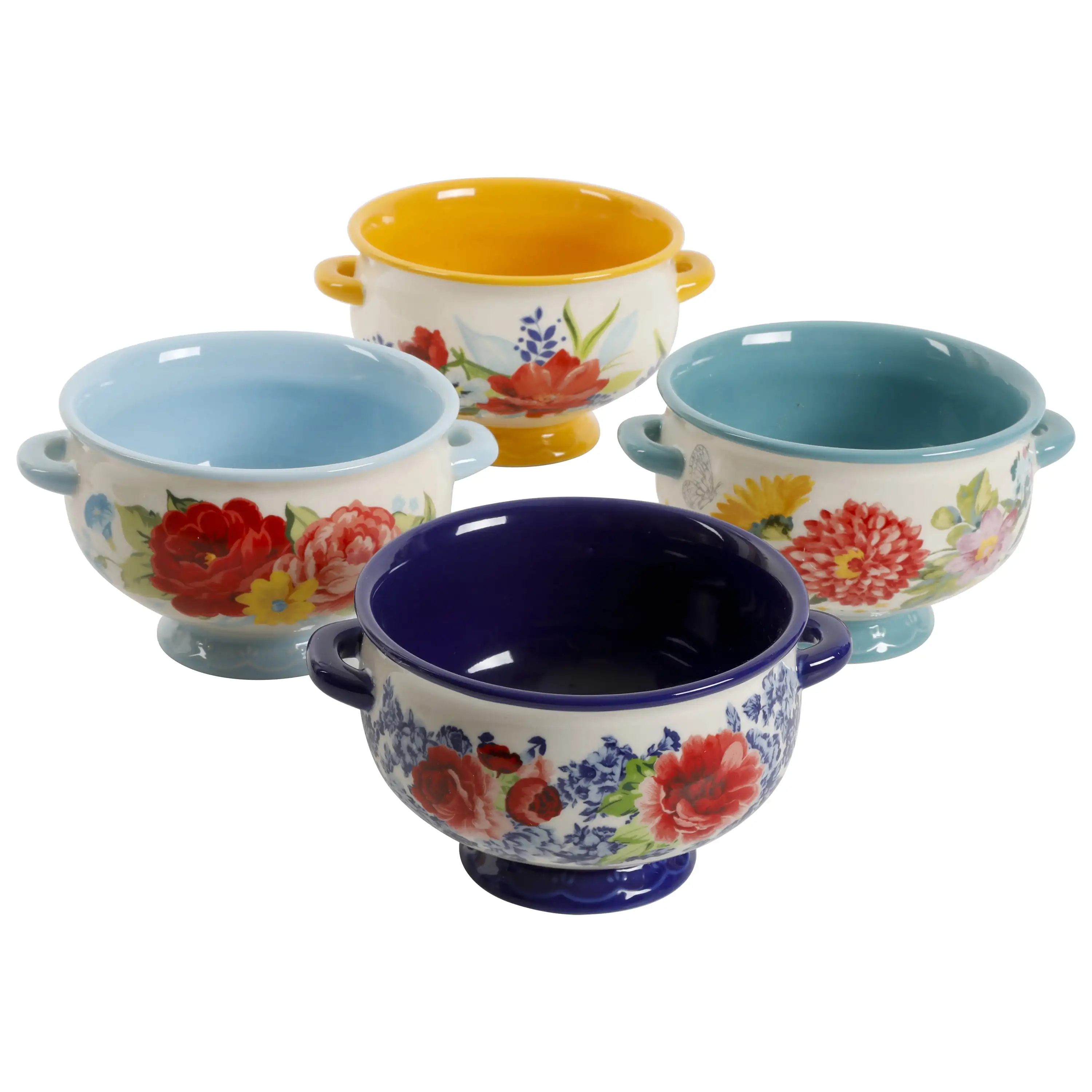 

Floral Medley 20-Ounce Soup Bowls 4-Pack Dishwasher and microwave safe Perfect for everyday use or special occasions