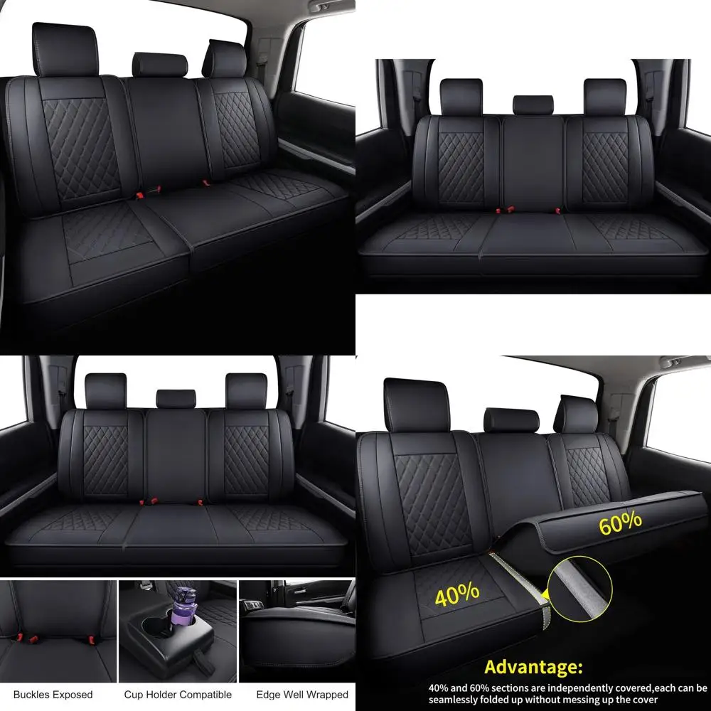 

2007-2021 Tundra Waterproof Faux Leather Seat Covers for Rear Seats, Compatible with SR5, SR Platinum, TRD PRO Trims, Crew/CrewM