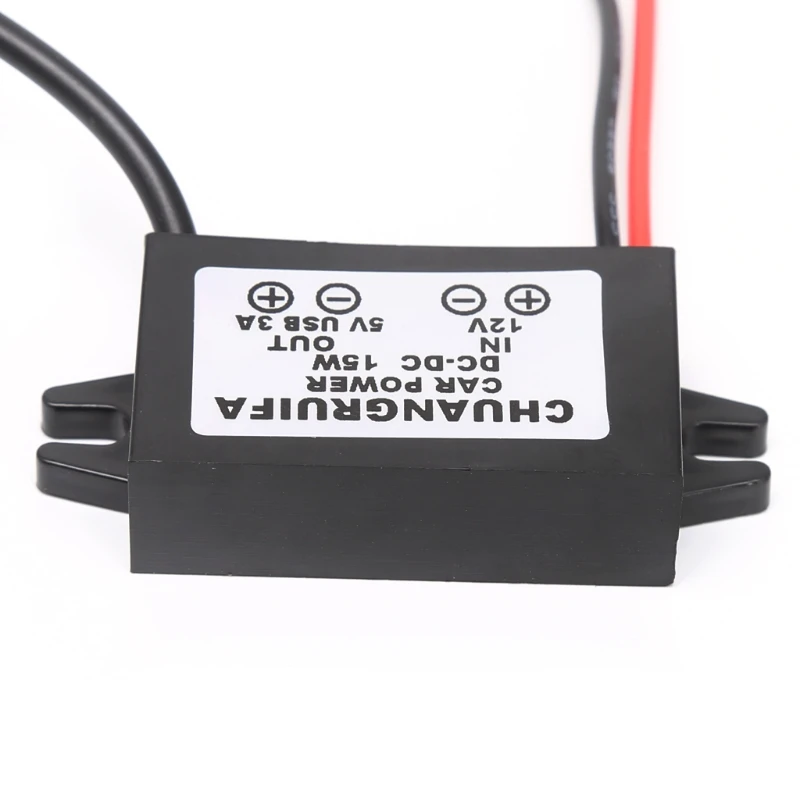 Carga automóvil para módulo convertidor 12V a 5V Adaptador corriente salida micro USB 3A 1