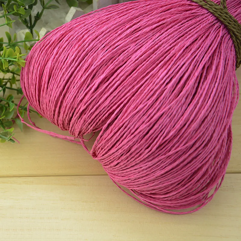 Filato di paglia di rafia naturale colorato da 600M per cappello estivo all\'uncinetto lavorato a mano cappello di paglia cappello di paglia rafia