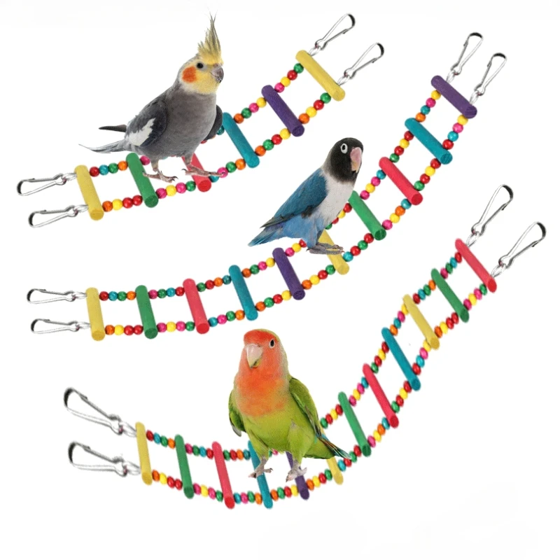 Bird Parrot Toys Hanging Ladders Hammock Swing Toy Pet Bird Cage Accessories