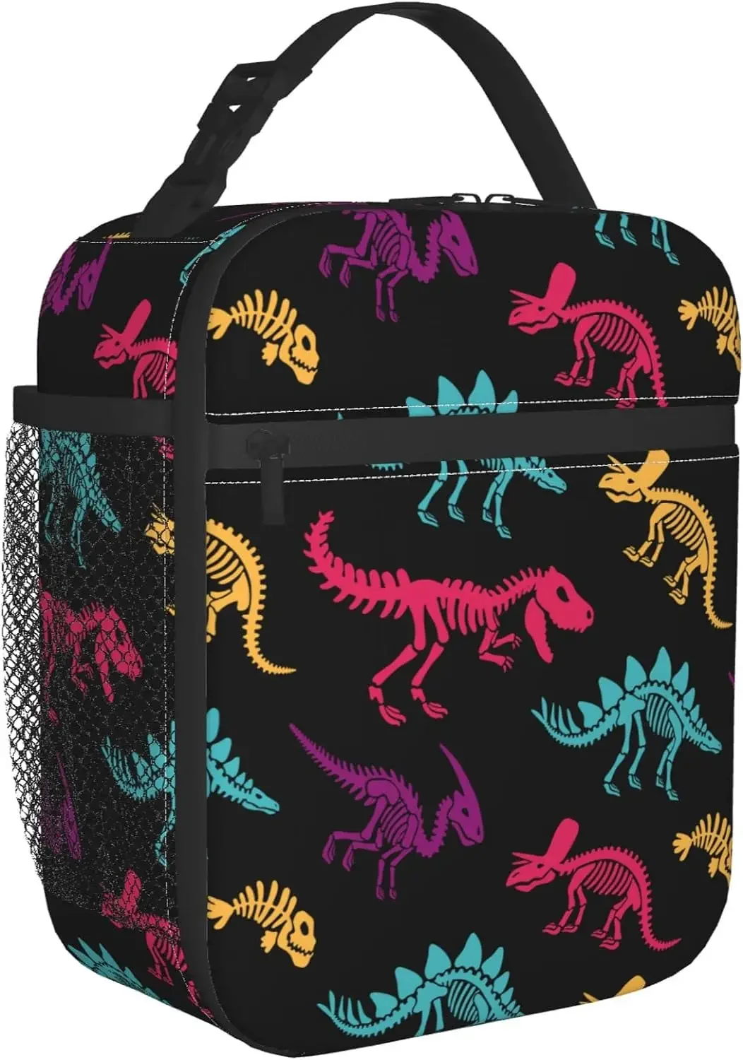 

Dinosaur Skeleton Fossils Insulated Lunch Bag - Reusable Box Portable Tote For Women Men And Kids