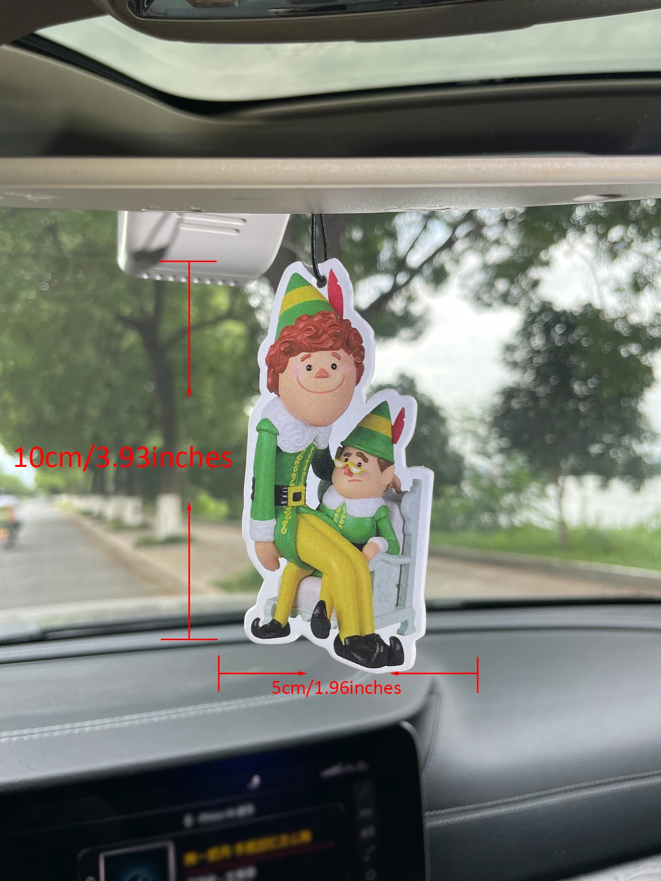 Christmas Elf Buddy Hanging Car Air Freshener, Holiday Cartoon Elf Character Scented Paper Card, Natural Plant Extract Alcohol‑F