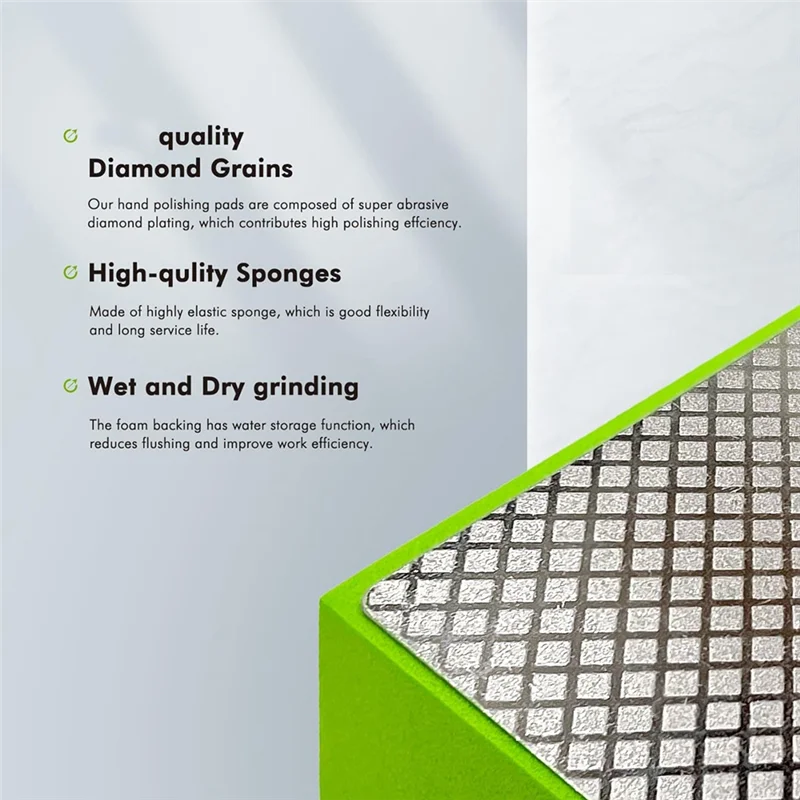 

【Must-Haves】4PCS Diamond Hand Polishing Pads, Diamond Sanding Pads For Tile Glass Stone, Grit 60 ,100 ,200 ,400 , Tile T