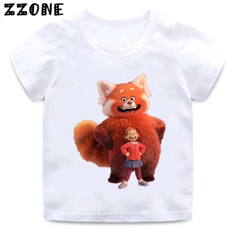 Hot Sale Turning Red Panda Mei Lee Print Cartoon Kids T-Shirts Cute Girls Clothes Baby Boys T shirt Summer Children Tops,ooo5529