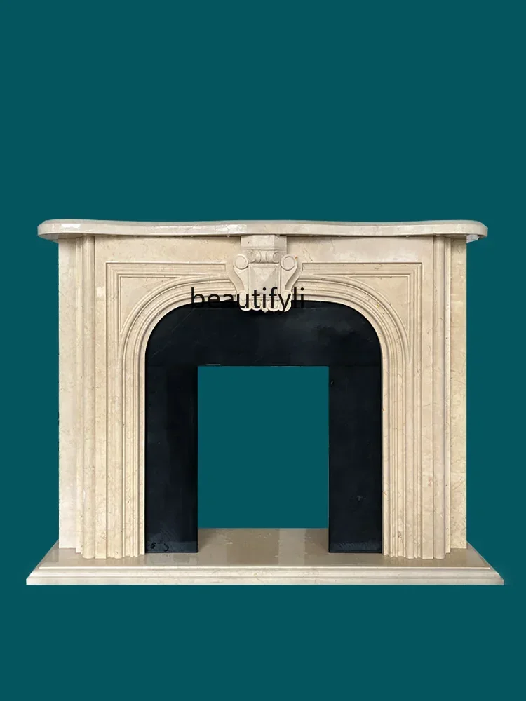 

YH8 Marble fireplace French retro living room stone fireplace European American fireplace decoration