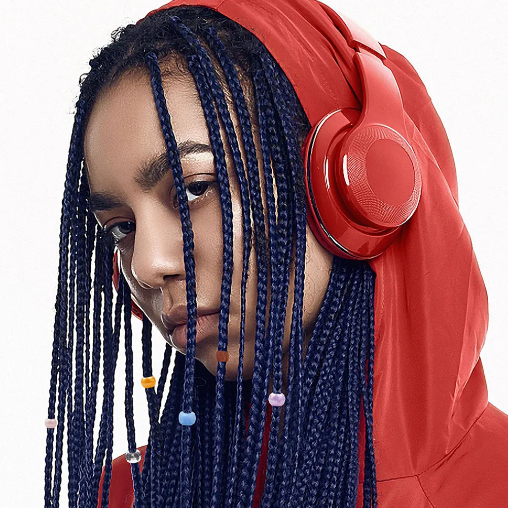 1Set Hair Extension Tools Combination Colored Clear Hair Beads Braid Jewelry Dreadlocks Accessories Suitable for Party Wedding