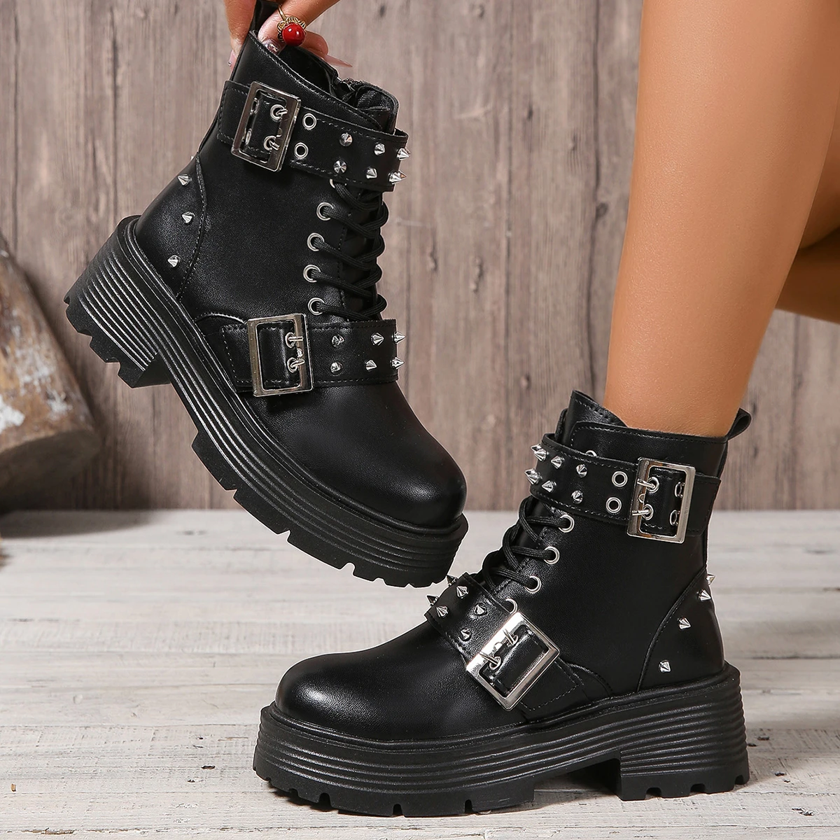 Mulheres rock tornozelo botas novo outono zíper cor sólida romano estilo básico botas confortáveis botas de designer sapatos femininos para mulher