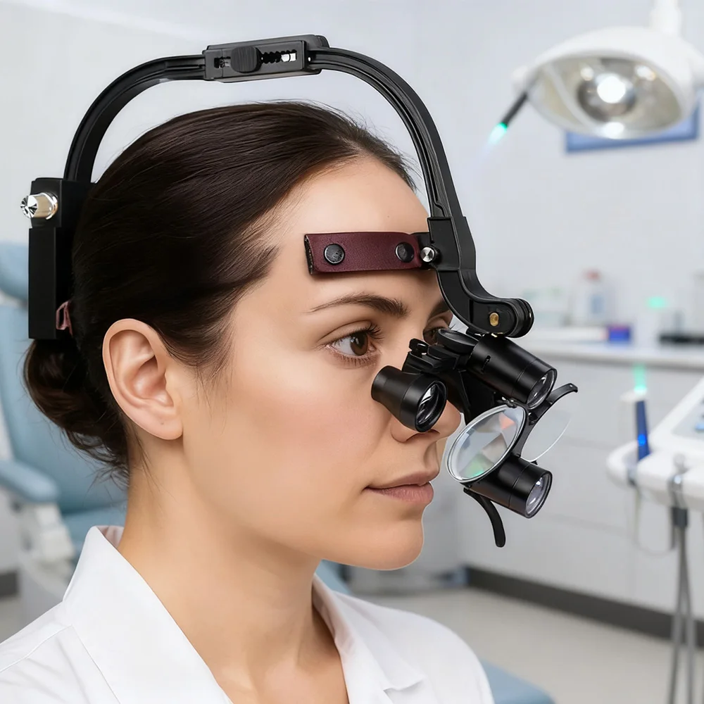 Surgical Interchangeable Power Headgear Magnification Glasses 3.5x 2.5x Wireless Vision Light TTL Ergo Dental Loupes with Light