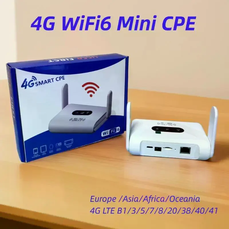 4G WIFI6 LTE Router 300Mbps Portable Sim Card Modem 1 LAN RJ45 Port for Student Dorm Room Use