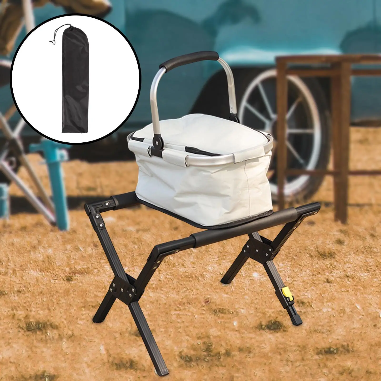 

Folding Cooler Stand Cooler Box Stand Rack Lightweight Adjustable Fridge Ice Box Holder for Hiking Picnic BBQ Fishing Outdoor