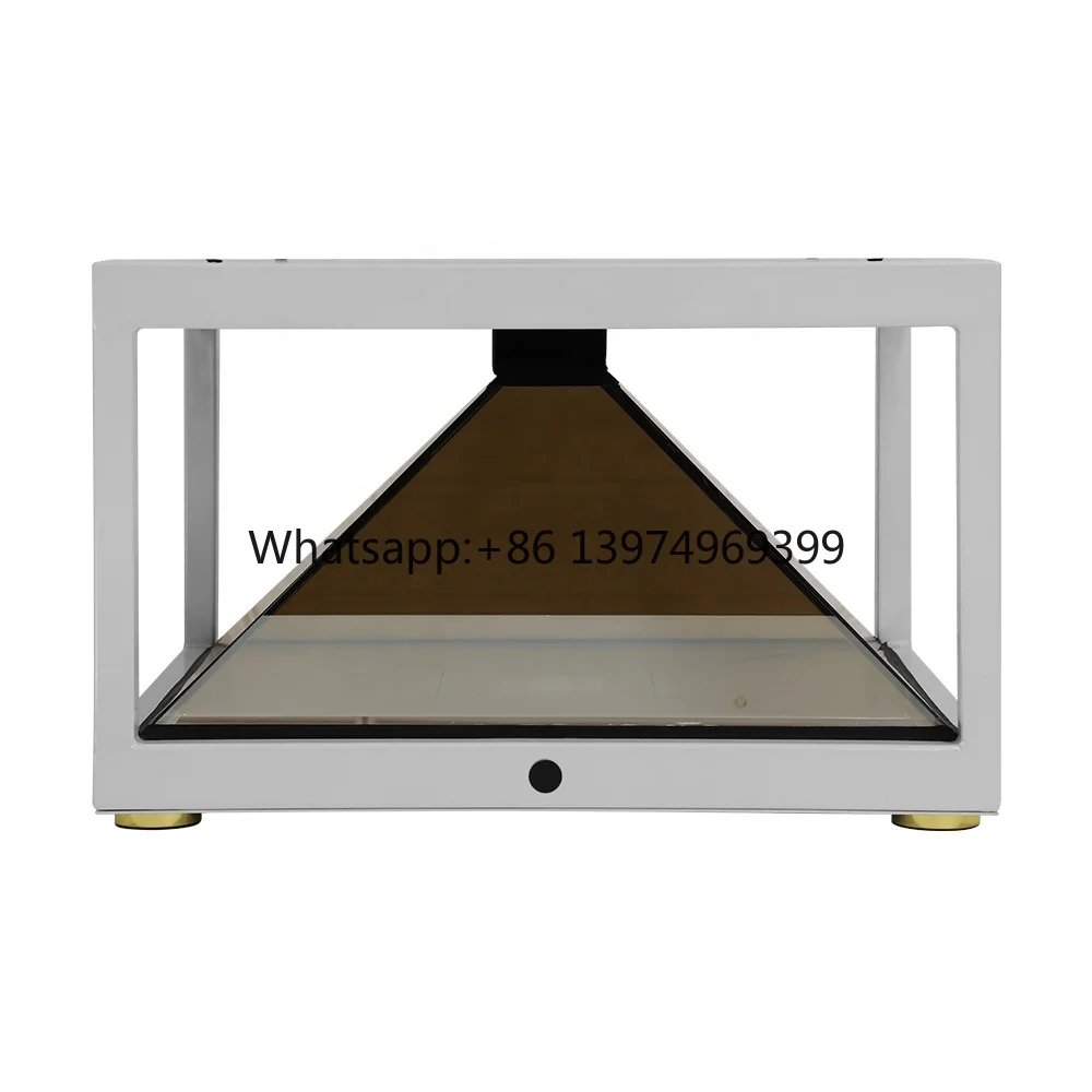 100x100CM 4 Sided 360 Degree Hologram Pyramid Display Showcase 3D Holo Box Holographic Advertising Player
