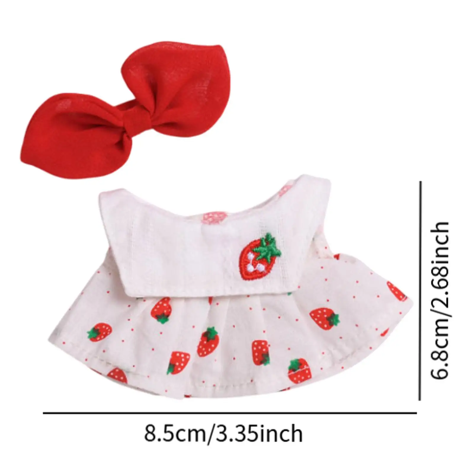 Plush Doll Suspender Skirt Dress up Pretend Play DIY Photo Props Educational with Hair Accessory Brace Skirt for 5.91'' Dolls