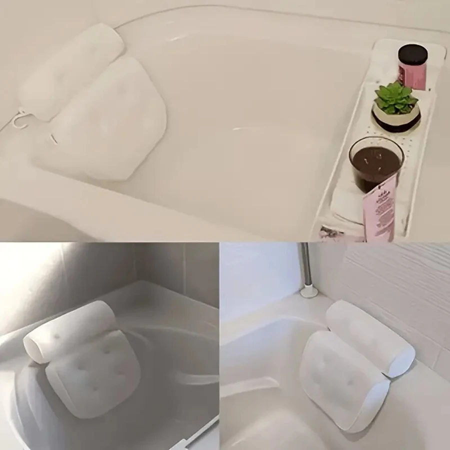 1. Nacken- und Rückenstützkissen für die Badewanne mit rutschfesten Saugnäpfen, Badewannen-/Badezimmerzubehör. – Detail 7
