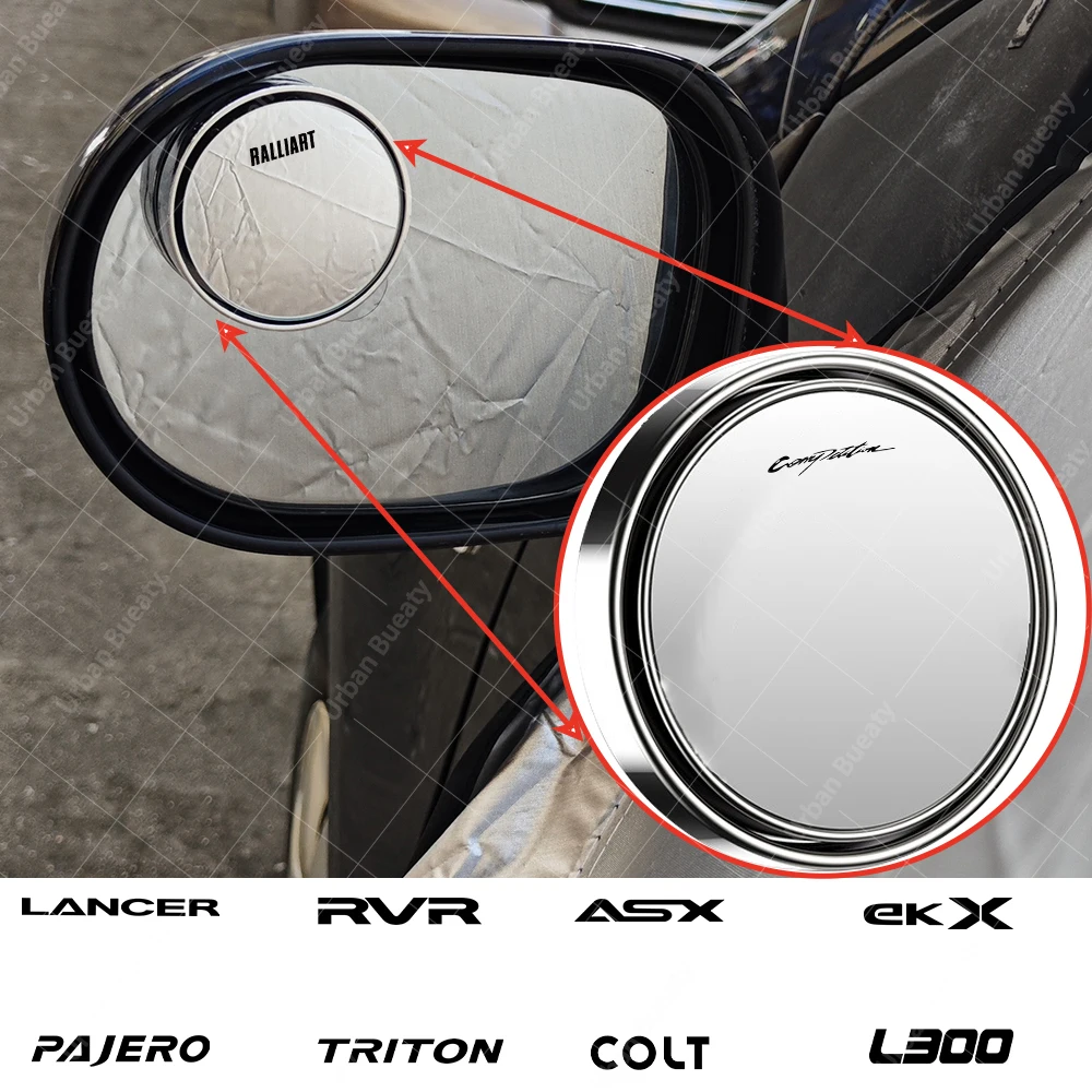 espelho-retrovisor-auxiliar-para-mitsubishi-outlander-pajero-proudia-raider-ralliart-rvr-savrin-quadro-redondo-de-grande-angular-ponto-cego