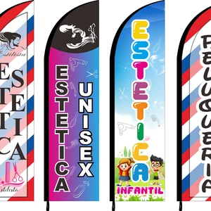 Saç ve güzellik salonu için tüy bayrağı, sahilde bir bayrak, kuaför, spa, sağlık, masaj, tırnak bayraktaki en büyük satışların 12'si bir - №6