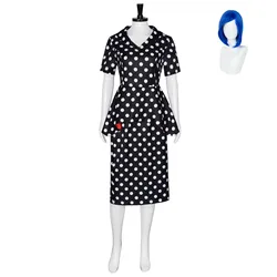 Movie Coraline Cosplay Costume Door Mom  Role Play  Black Dress Cosplay Wig for Halloween Carnival Party