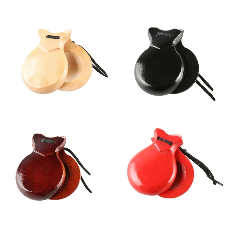 

2 Pcs Flamenco Dance Castanets with String Percussion Musical Instrument Dropship