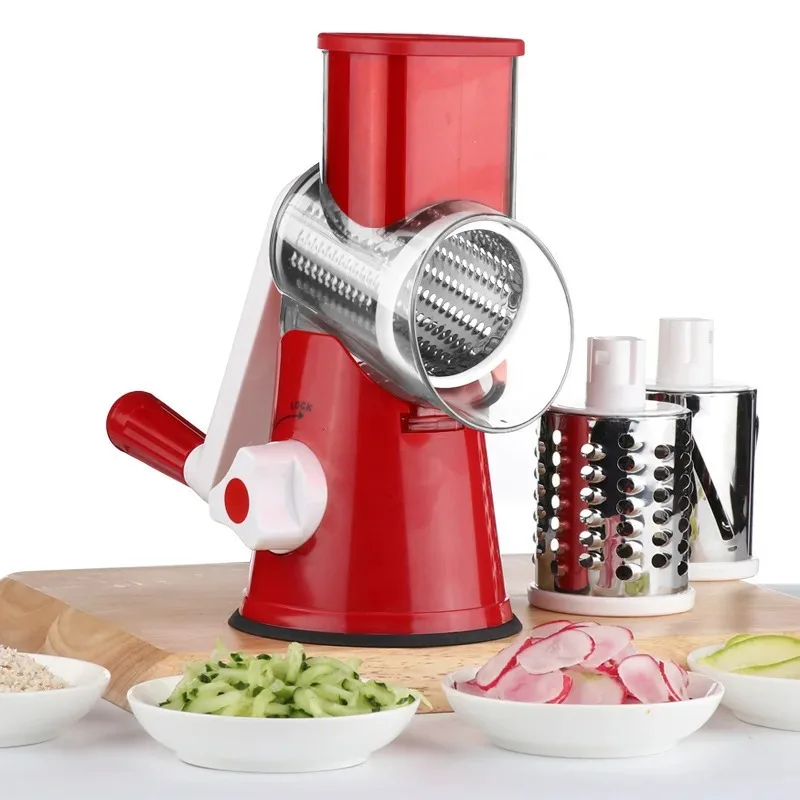 1pc Multifunctional Vegetable Fruit Slicer Grater Benchtop Drum Cutter Fast Even Shredder Kitchen Tool