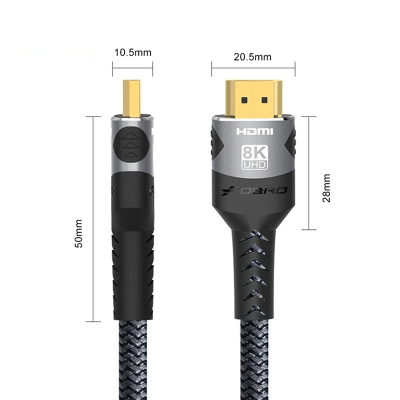 Kabel 8K HDMI 2.1 48Gbps Ultra High Speed 4K@120Hz 8K@60Hz 48Gbps Adapter do RTX 3080 eARC HDR Kabel wideo PC Laptop TV Box ﻿