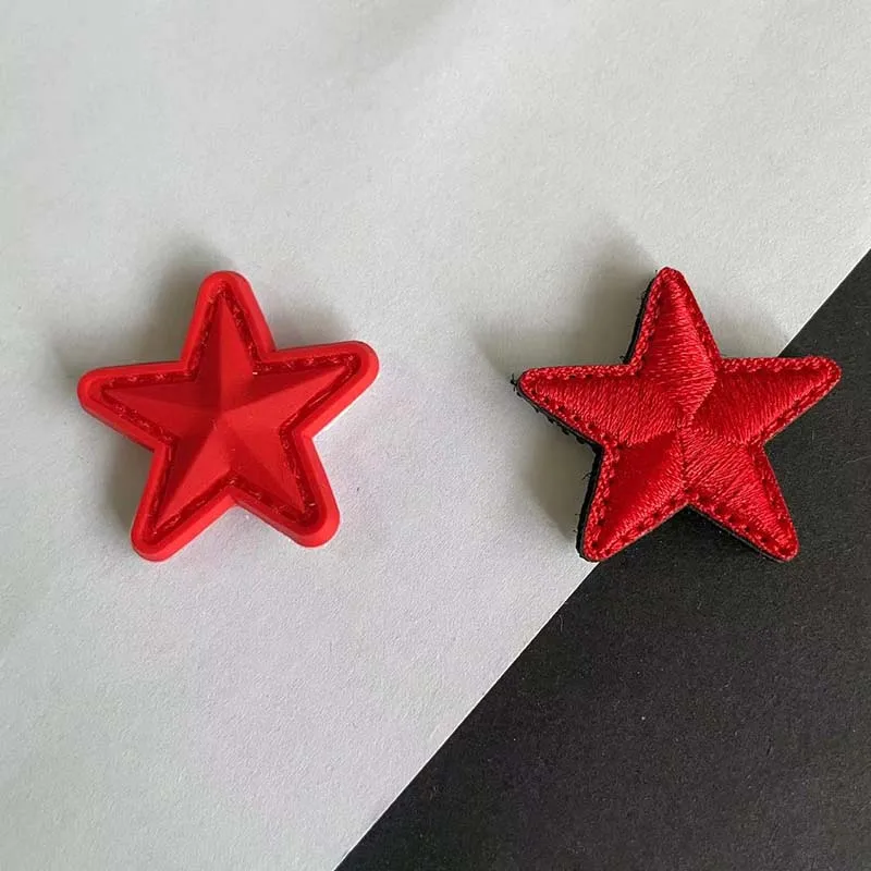 3*3CM/ PVC Rubber Small Star Hook Patches Military Stickers on Backpack,Stars Clothes Applique Embroidery Hook and Loop Patch