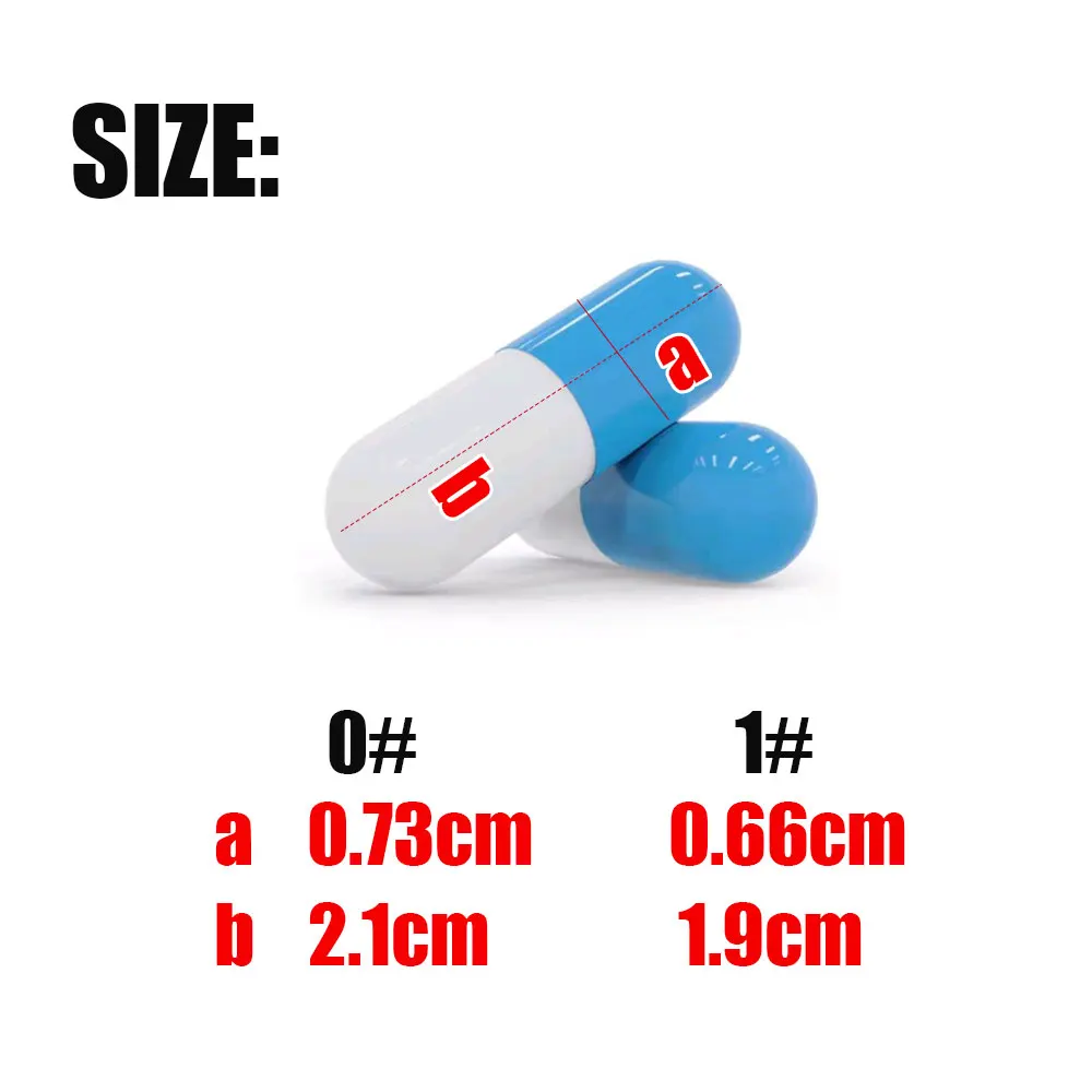 100Pcs High Quality Empty Capsules Gelatin Clear Capsule Hollow Hard Gelatin Transparent Separated Joined Capsules Pill Box Kit