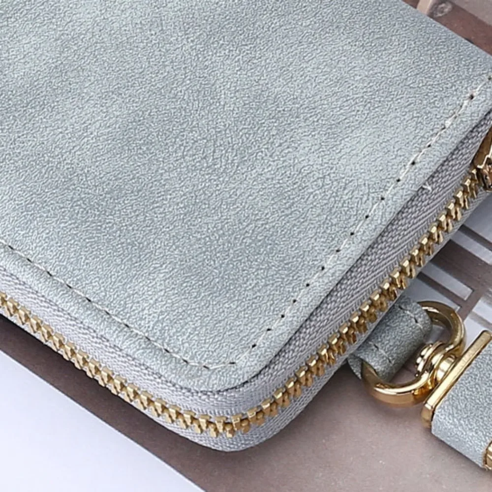 Zipper Closure Keychain Pouch Durable Leather Housekeepers Key Holder Waist Hanging Key Ring Car Key Organizer Key Storage