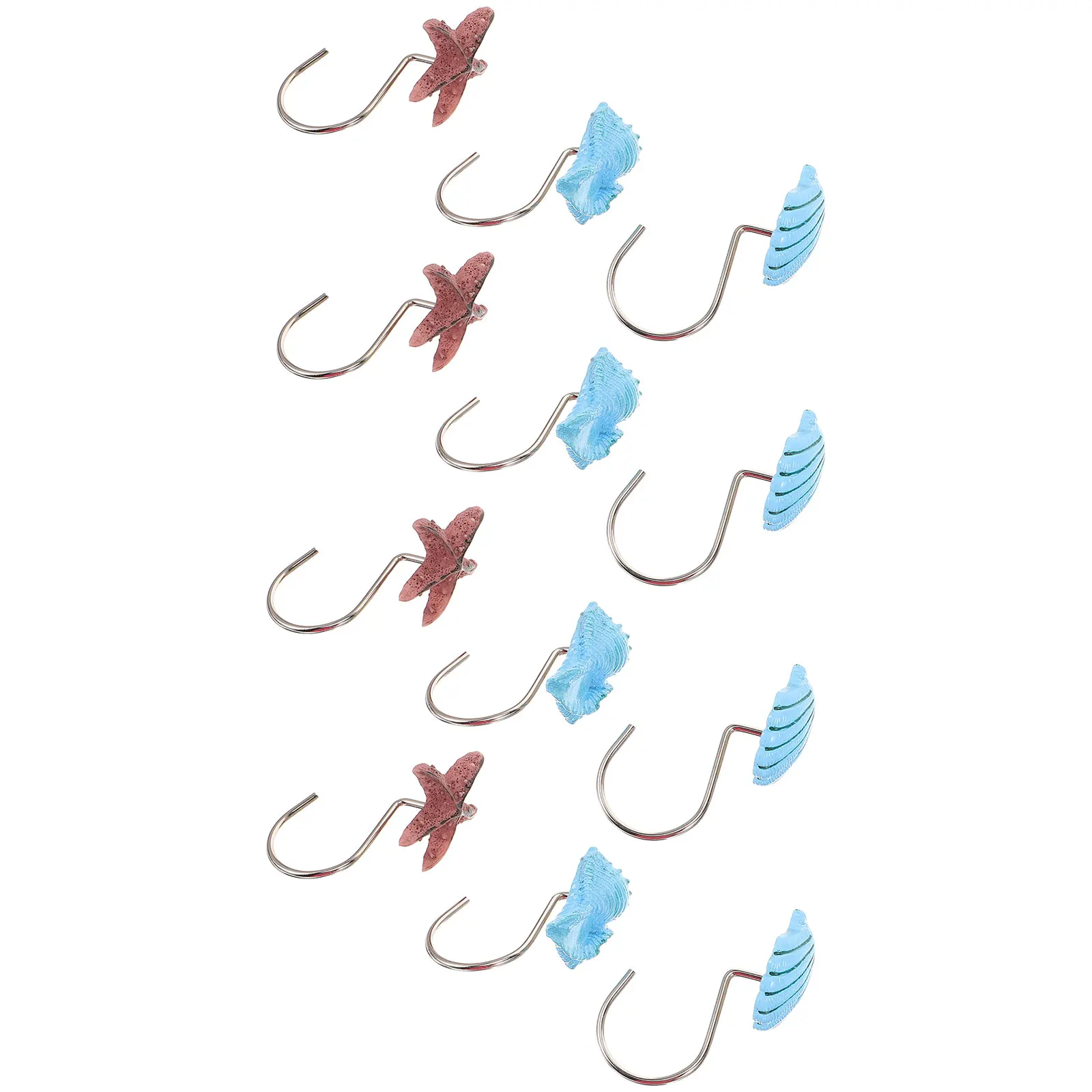 

12pcs Resin Bath Curtain Hooks Decorative Shower Hooks Home Decoration Easy Install Smooth Modern Design Barn Door