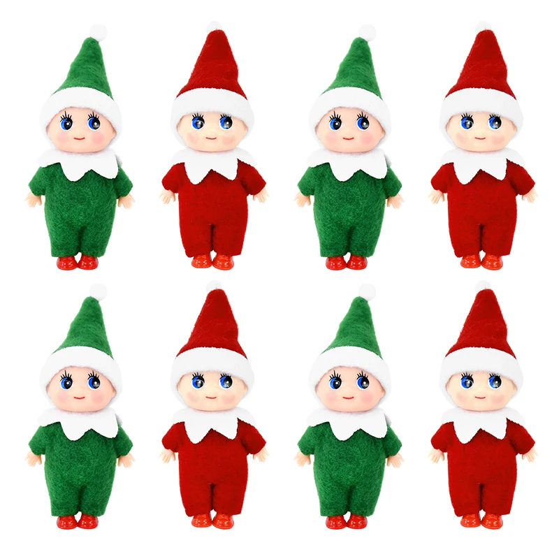 Poseable Christmas Baby Elf Dolls Ornament Plush Toys Kids Gift 2024 Christmas Party Decoration for Home 2025 New Year Supplies