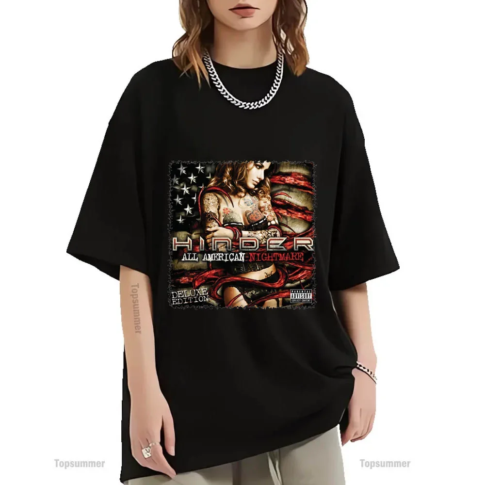 Volledig Amerikaanse Nachtmerrie Album T-Shirt Hinder Tour T-Shirt Tieners Zomer Harajuku Grafische T-Shirts Kleding Met Korte Mouwen