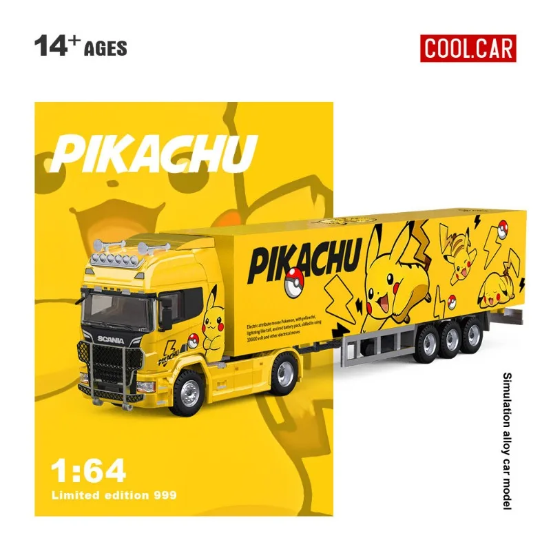 

CC 1:64 Scania Cartoon Painted Container Truck Cast Alloy Model ,Boys' Gift Adult Collectible Decoration Piece.