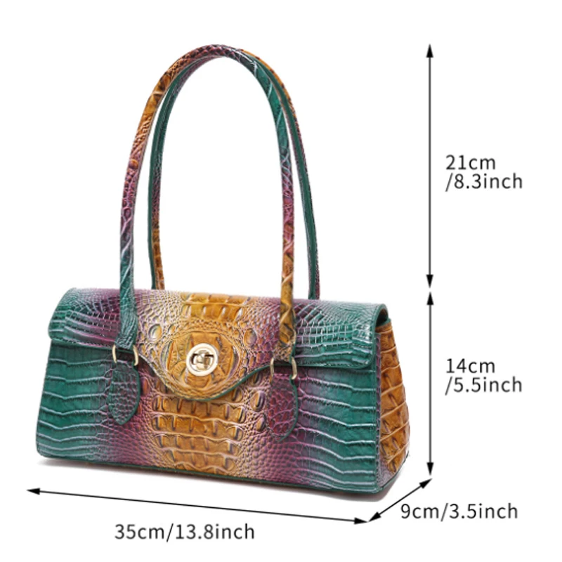 Retro Alligator Pattern Women Handbag 2024 New Underarm Bag Fashion High Quality Women Bag Shoulder Bag