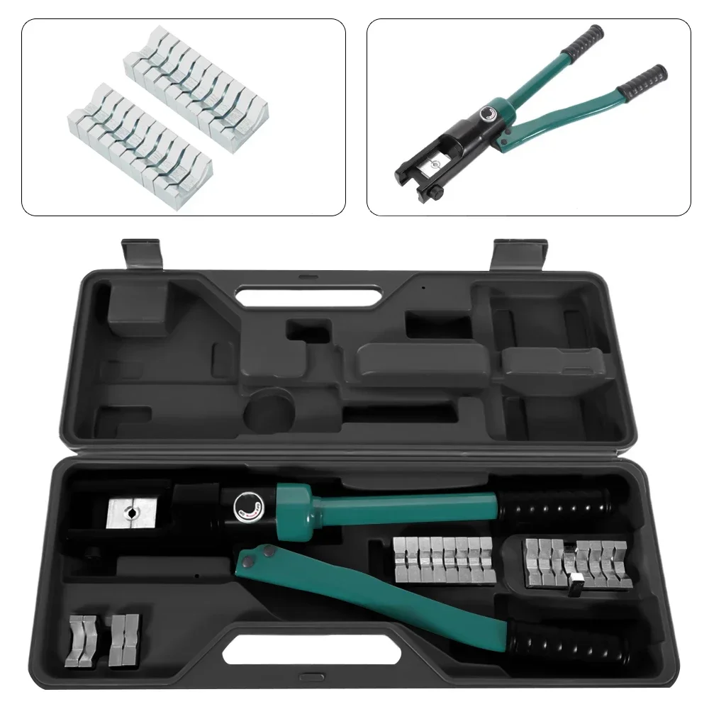 

L # 16 Ton 11 Dies Hydraulic Crimper Wire Battery Cable Lug Terminal Crimping Tool 16 Ton 11 Dies Hydraulic Crimper Crimping Too