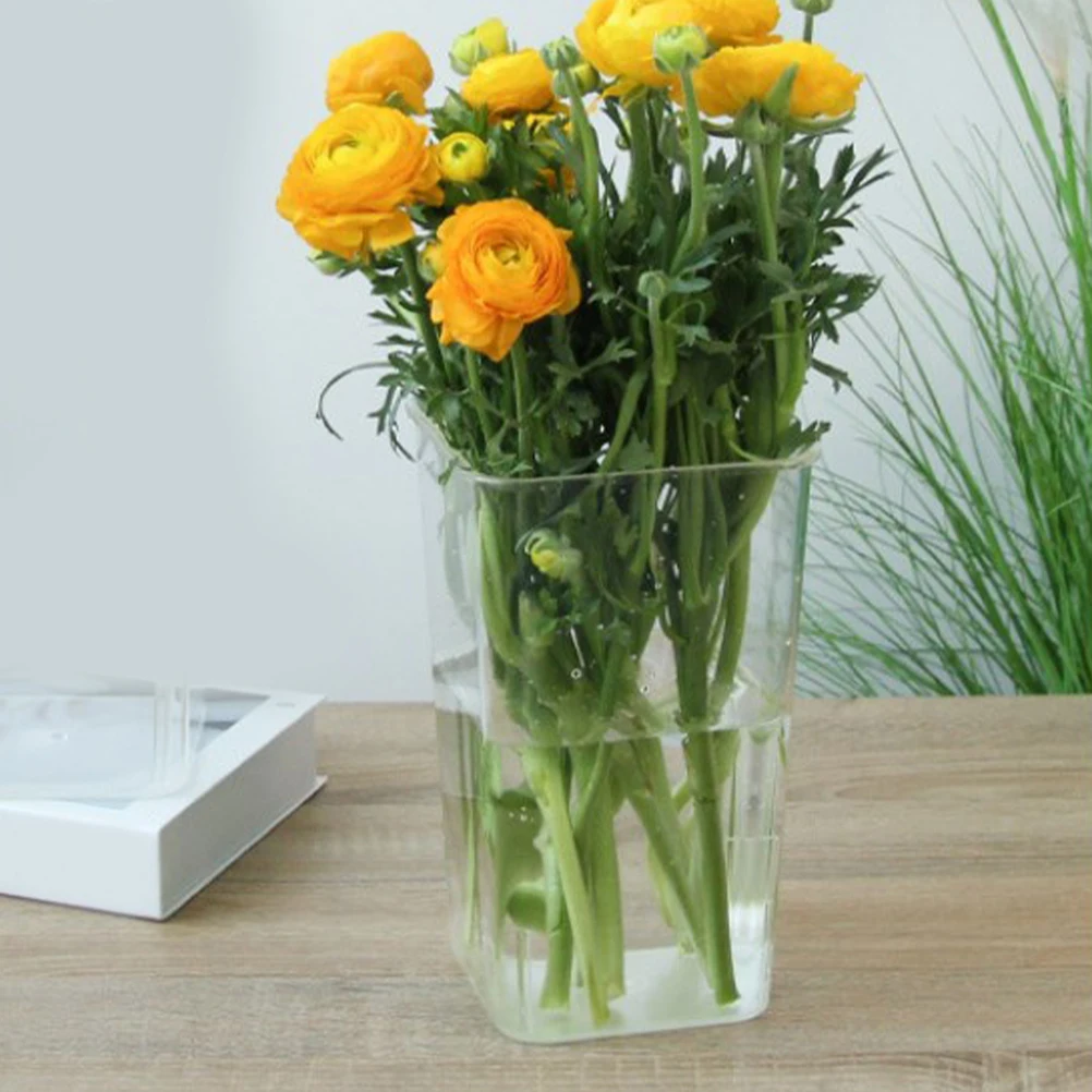 

Faux Flowers Acrylic Bucket Arrangement Household Floral Transparent Buckets Baby