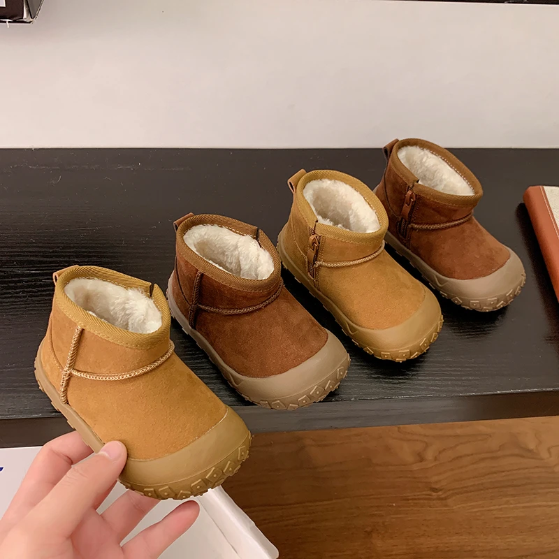 

Kids Casual Boots Toes Capped British Style Boys Girls Short Boots Versatile Non-slip 2025 Winter New Children Ankle Boots Soft