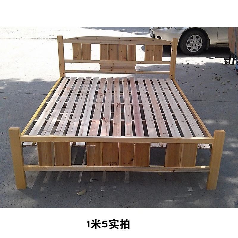 

Simple single-storey staff dormitory rental room 1.5 meters single double solid wood bed