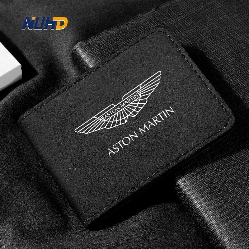 Suede Car Driving License Case ID Credit Card Protector Cover For Aston Martin DB12 DBX V8 V12 DB9 DBS DB11 Rapide Accessories