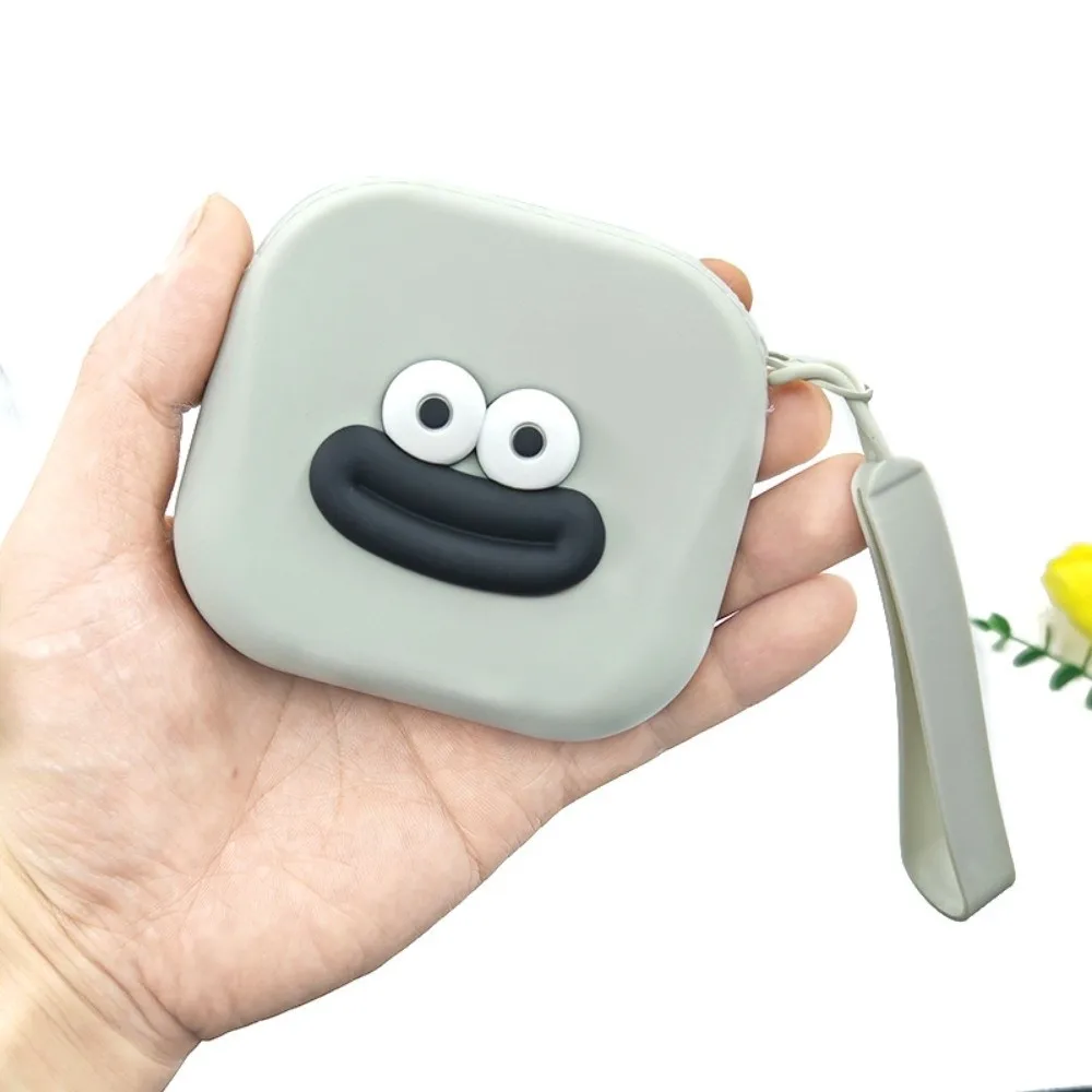 

New Square Silicone Storage Bag with Lanyard Multifunctional Coin Purse Waterproof Woven Bracelet Mini Wallet Earphone Storage
