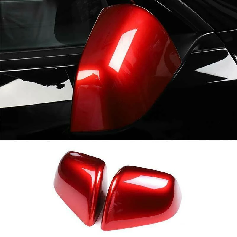 

For Tesla Model Y 2020-2022 ABS Carbon Fiber Car Side Door Rearview Mirror Covers Trim Cap spare parts accessories