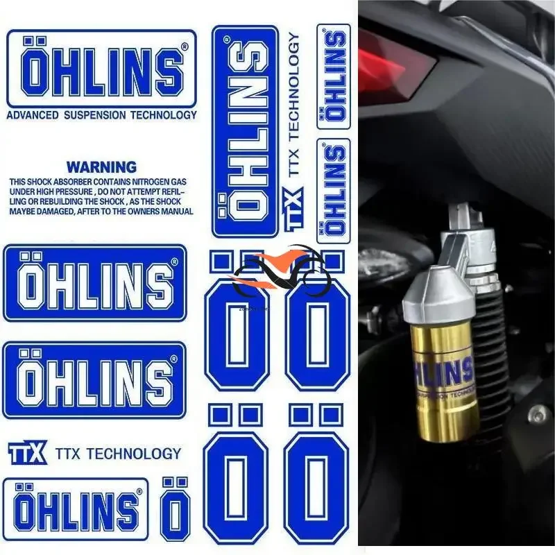 

Shock absorber waterproof ohlins sticker Motorcycle shock absorber sunscreen transparent decorative decal For All models