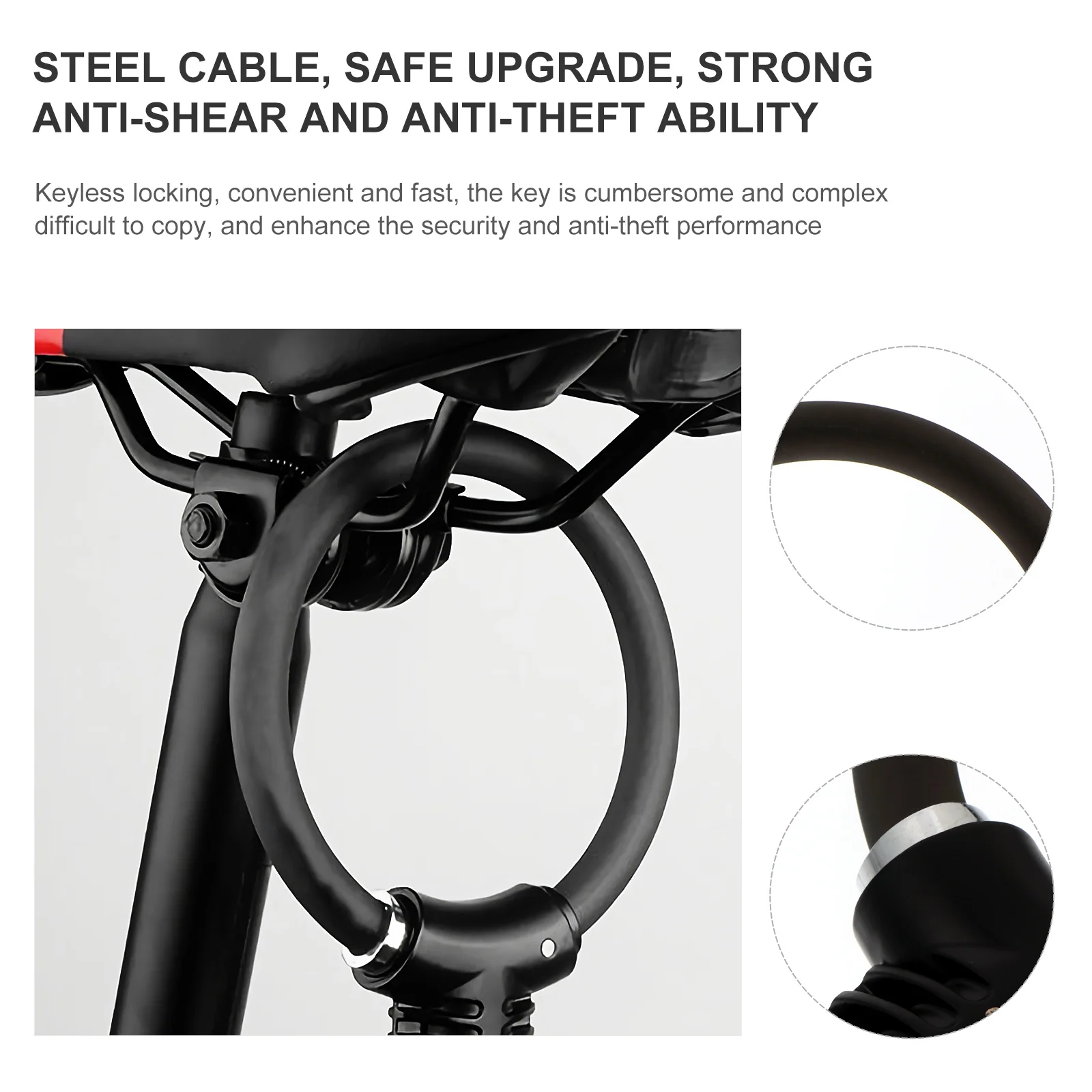 

Portable Bike Ring Lock Strong Zinc Alloy Body Lightweight Cycling Lock for Secure Outdoor Riding Storage Padlock